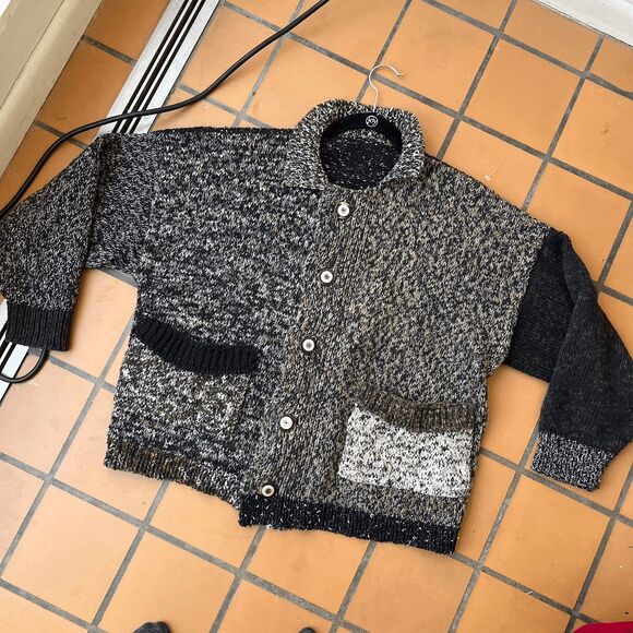 Amy Brill Lagenlook Patchwork Knit Cardigan Jacket – Handcrafted USA, One Size - Picture 6 of 10